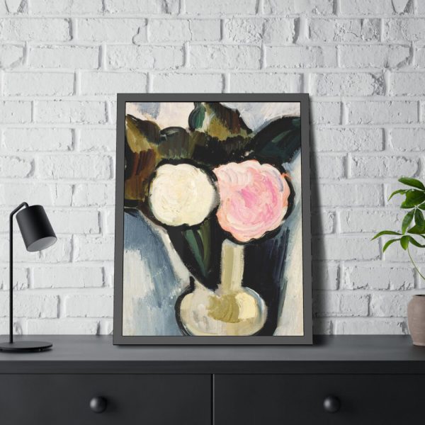 93827-7.jpg Pink and White Flowers in a Vase by Marsden Hartley Framed Poster