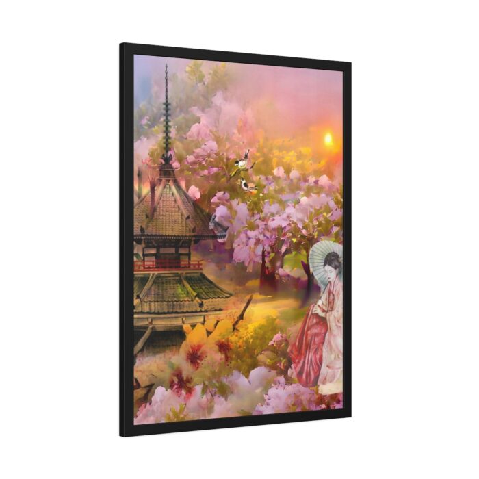Nihon Kenchiku Within a Pink Flowers Framed Poster - Image 2