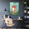 93830-110.jpg Easter Bunny Paints Eggs Framed Poster