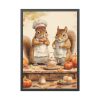 93830-120.jpg Autumn Fall Squirrels With Pumpkins Framed Poster