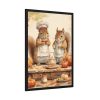 93830-121.jpg Autumn Fall Squirrels With Pumpkins Framed Poster