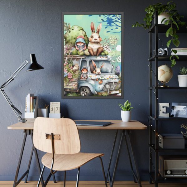 93830-126.jpg Easter Rabbits And Children Framed Poster
