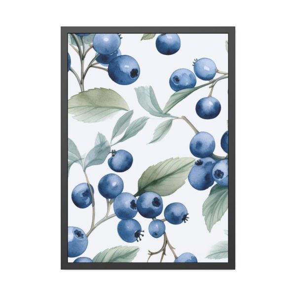 93830-140.jpg Seamless Blueberry Fruit Framed Poster
