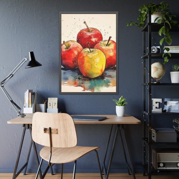 93830-150.jpg Apples Watercolor Art Framed Poster