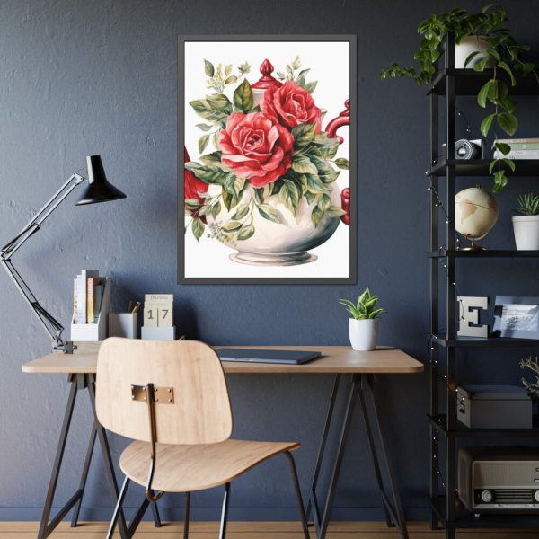 93830-158.jpg Floral Teapots Background Art Framed Poster