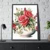 93830-159.jpg Floral Teapots Background Art Framed Poster