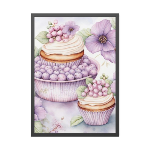 93830-164.jpg Frosted Cupcake With Fruit Topping Framed Poster