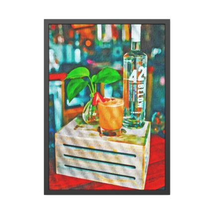 Watercolor Digital Paper Cocktails Framed Poster