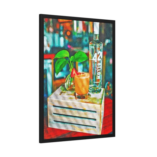 Watercolor Digital Paper Cocktails Framed Poster