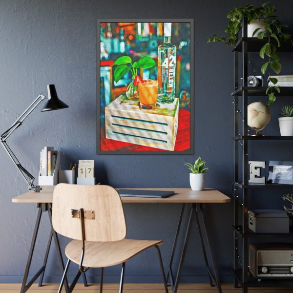 Watercolor Digital Paper Cocktails Framed Poster