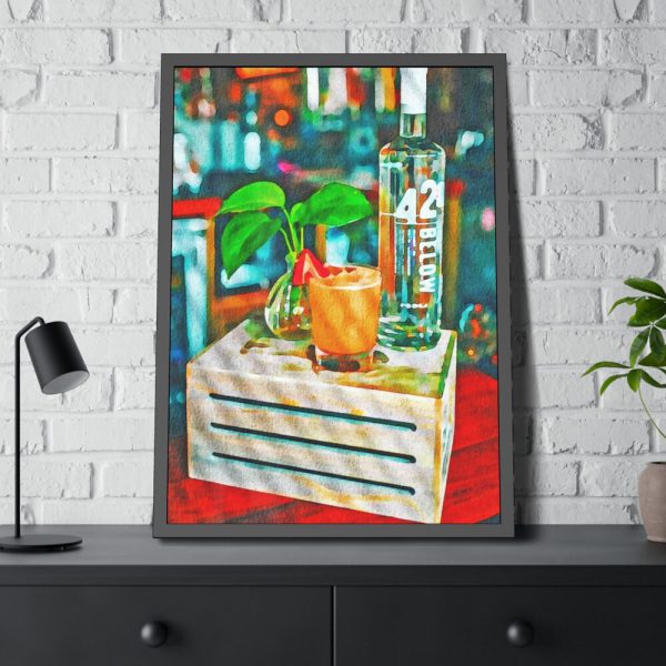 Watercolor Digital Paper Cocktails Framed Poster