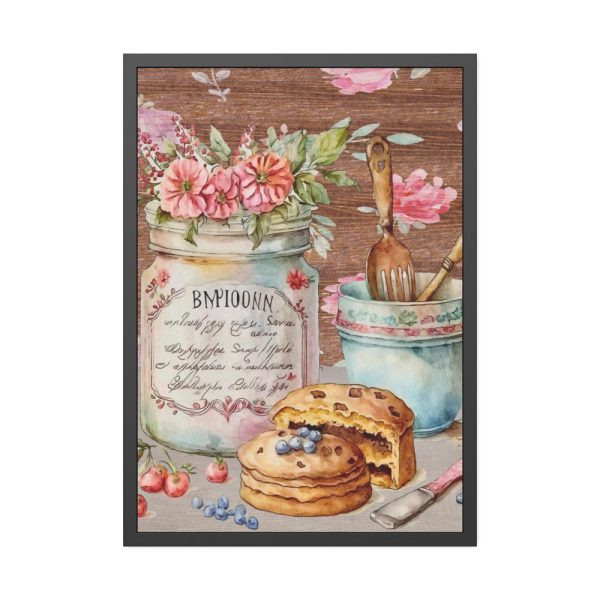 93830-180.jpg Baked Cakes on a Counter With a Vintage Wood Framed Poster