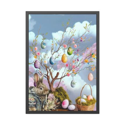 Easter Egg Tree And Rabbit Framed Poster
