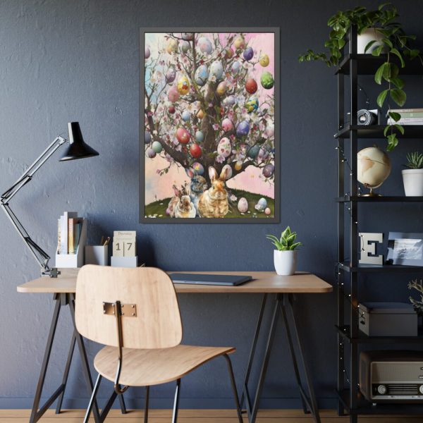 93830-238.jpg Three Rabbits Underneath a Tree Framed Poster