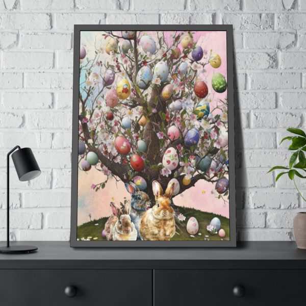 93830-239.jpg Three Rabbits Underneath a Tree Framed Poster