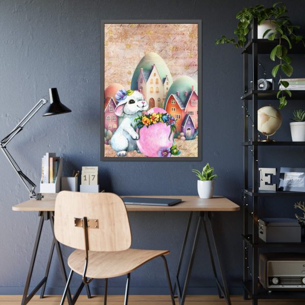 93830-242.jpg Easter Bunny Village Eggs Framed Poster