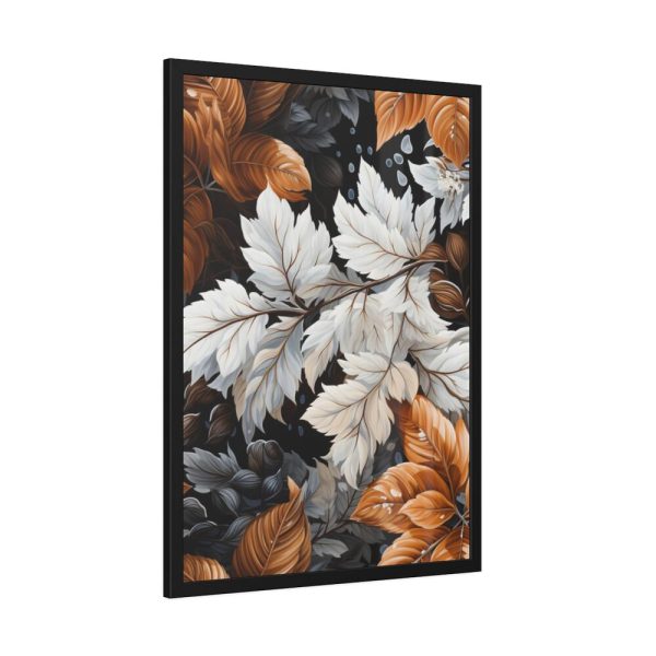 Winter Leaves Seamless Pattern Framed Poster