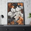 Winter Leaves Seamless Pattern Framed Poster