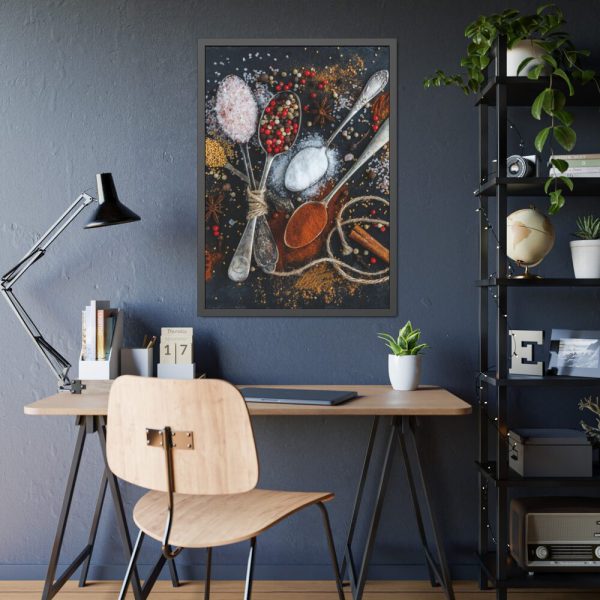 93830-290.jpg Different Spice, Seasonings in Spoon Framed Poster