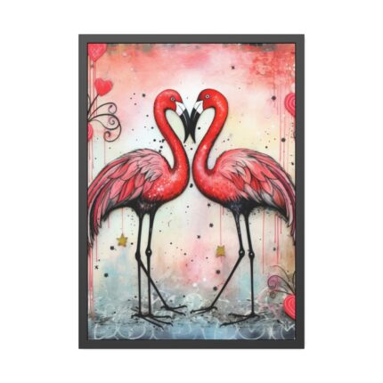Valentine Flamingo Framed Poster