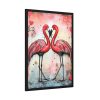 93830-309.jpg Valentine Flamingo Framed Poster