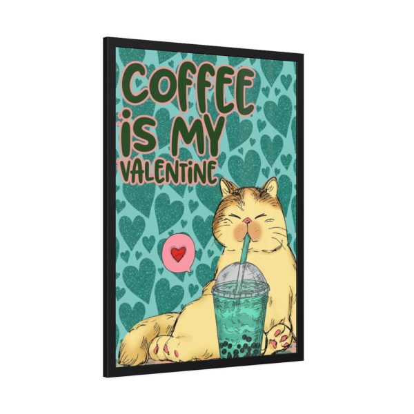 93830-313.jpg Coffee Cat Valentine Framed Poster