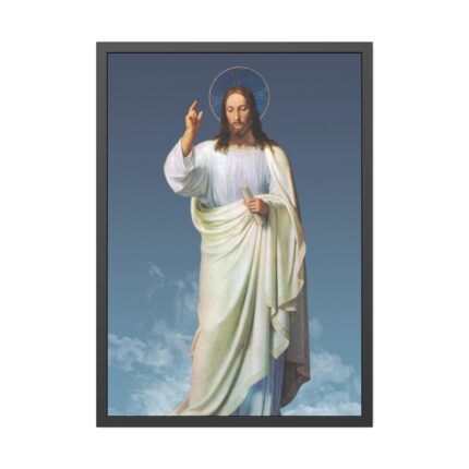 Jesus Christ in the Clouds Framed Poster