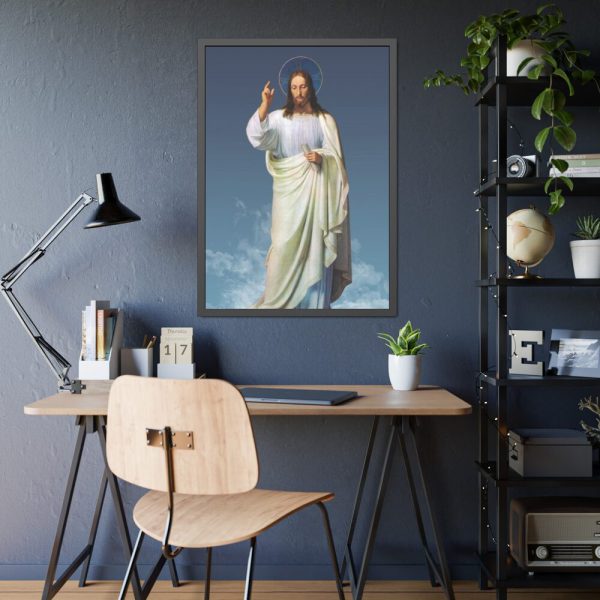 93830-326.jpg Jesus Christ in the Clouds Framed Poster