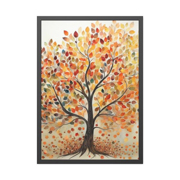 Autumn Leaves Tree Art Framed Poster