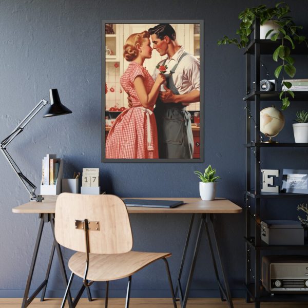 93830-34.jpg Retro Kitchen Romance Framed Poster
