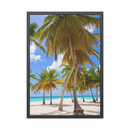 Palm Trees On The Beach Framed Poster