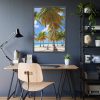 93830-350.jpg Palm Trees On The Beach Framed Poster