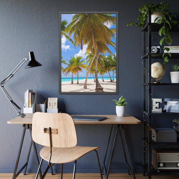 93830-350.jpg Palm Trees On The Beach Framed Poster