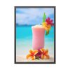 93830-356.jpg Tropical Colorful Drink on the White Sand Beach Framed Poster