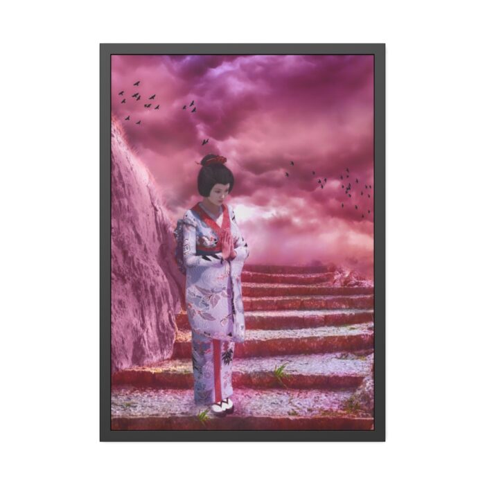 Geisha in Kimono Framed Poster - Image 1