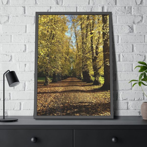 93830-367.jpg Yellow Fallen Leaves From Trees Framed Canvas