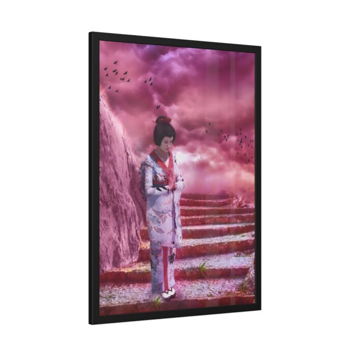 Geisha in Kimono Framed Poster - Image 2