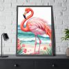 Flamingo On Tropical Beach Framed Poster