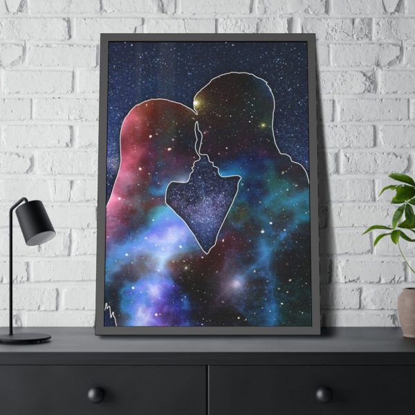 Couple Love Silhouette Framed Poster