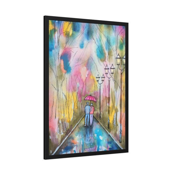 Couple in Rain Framed Poster