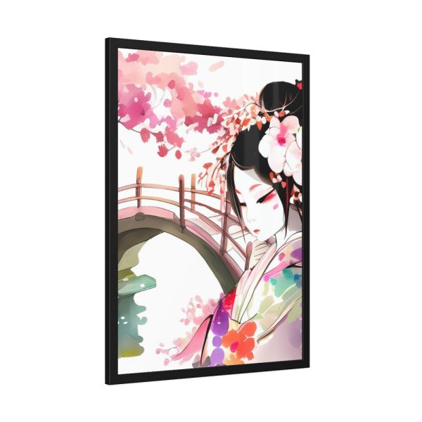 93830-57.jpg Japanese Garden Girl Character Framed Poster