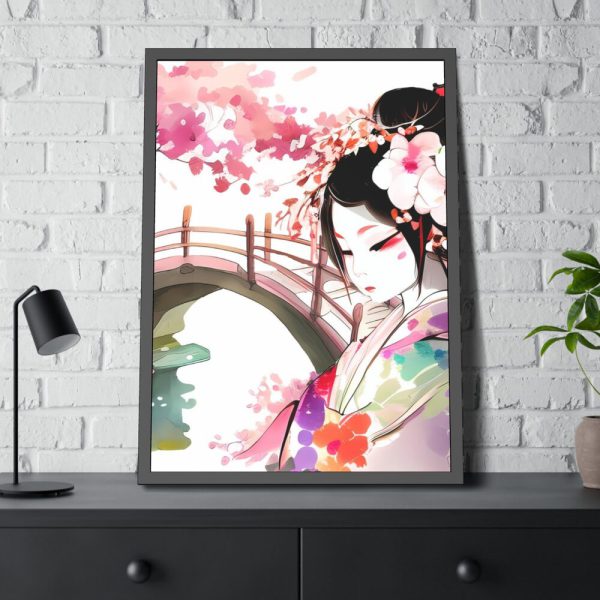 93830-59.jpg Japanese Garden Girl Character Framed Poster