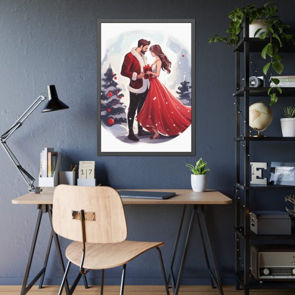 93830-62.jpg Christmas Romance Couple Art Framed Poster