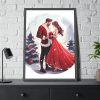 93830-63.jpg Christmas Romance Couple Art Framed Poster