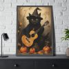 93830-75.jpg Black Cat Musician Poster Framed Poster