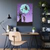 93830-86.jpg Witch Flying With Bats in Front of a Full Moon Framed Poster