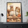 93831-123.jpg Autumn Fall Squirrels With Pumpkins Framed Poster
