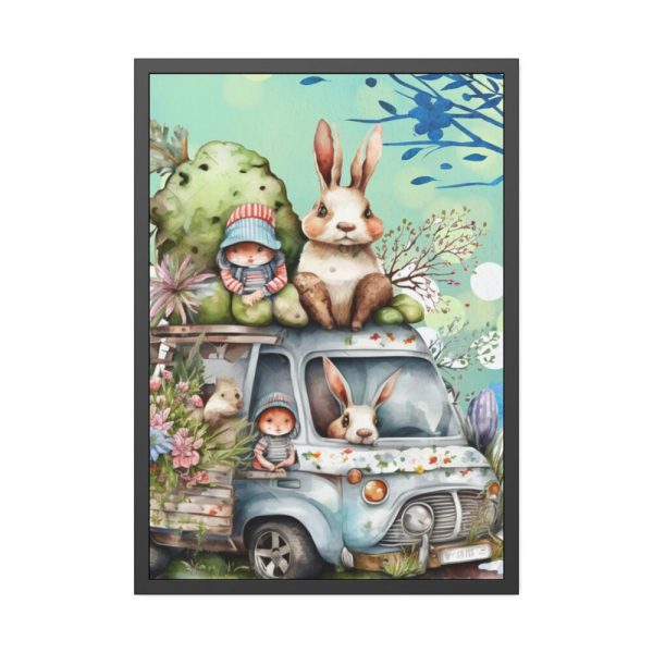 93831-124.jpg Easter Rabbits And Children Framed Poster