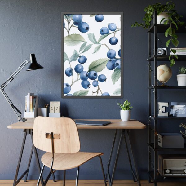 93831-142.jpg Seamless Blueberry Fruit Framed Poster