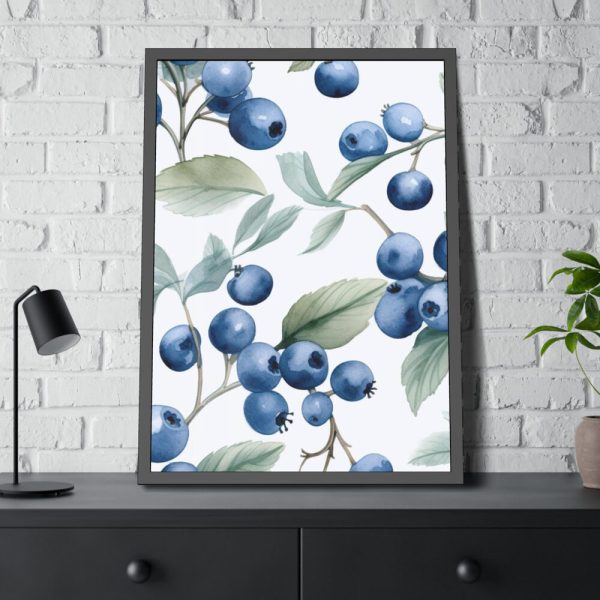 93831-143.jpg Seamless Blueberry Fruit Framed Poster